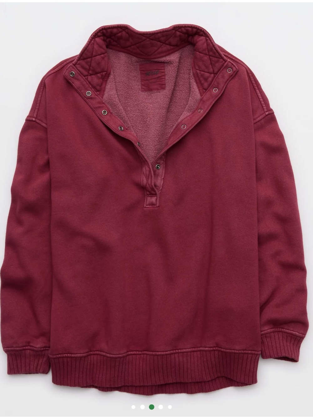 Aerie On Snap! Pullover Sweatshirt - Deep Cherry - Picture 5 of 8